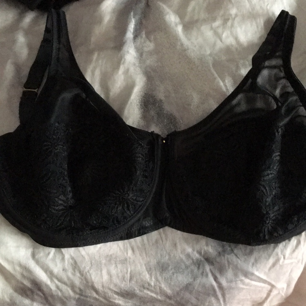 Black Lace & Illusion Mesh 38DD Bra